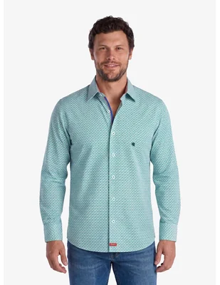 Camisa casual manchester de algodón manga larga para hombre