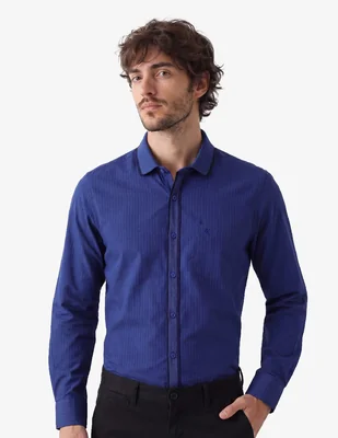 Camisa casual manchester manga larga para hombre