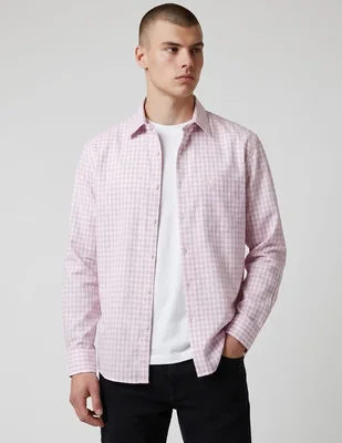 Camisa casual manchester de algodón manga larga para hombre