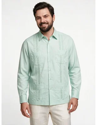 Guayabera manga larga manchester para hombre