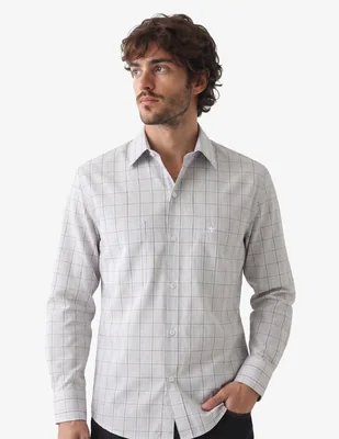 Camisa casual manchester manga larga para hombre