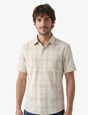 Camisa casual manchester manga corta para hombre