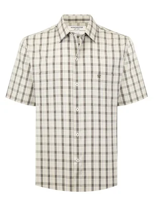 Camisa casual manchester manga corta para hombre