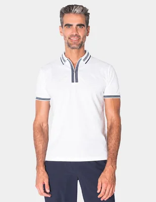 Playera generra cuello con cierre para hombre