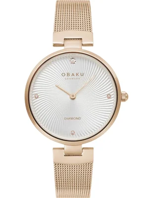 Reloj Obaku Denmark Diamant Rose para mujer V256LXVIMV-DD