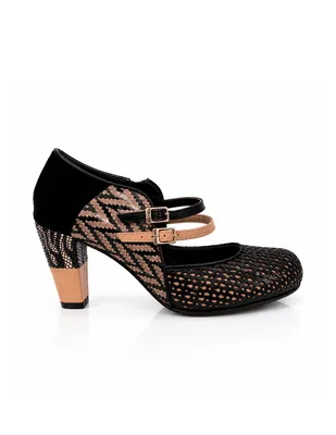 Zapato de tacón altura siete de piel para mujer