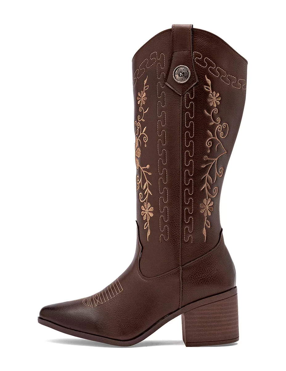 Bota cowboy abajo de la rodilla maxim para mujer