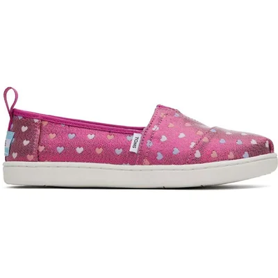 Alpargatas Toms Glimmer Corazones Fucsia
