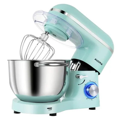 Batidora de pie Aucma 6.5QT 660W 6 velocidades azul