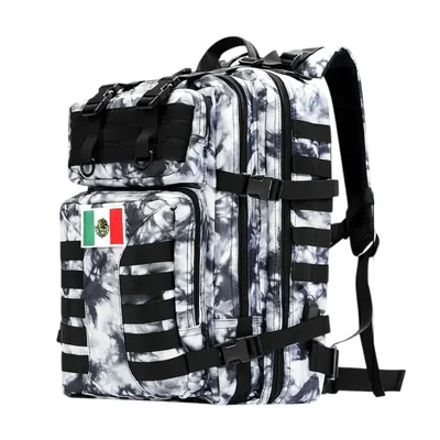 Mochila Exteriores Camping Impermeable Color y Diseño:Blanco/Negro | Rayas