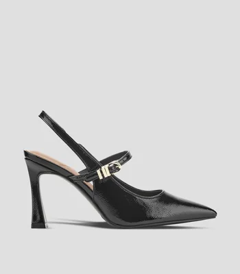 Zapatillas slingback con tacón alto delgado Mujer