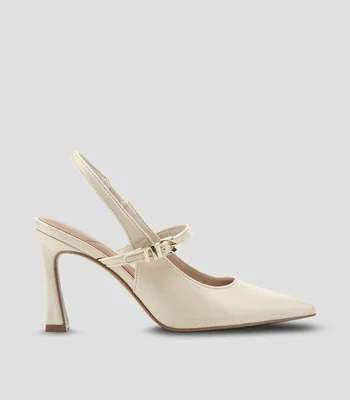 Zapatillas slingback con tacón alto delgado Mujer