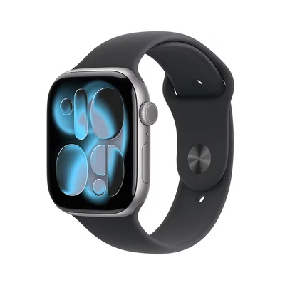 Apple Watch Series 11 (GPS + Celular) 46mm Aluminio Gris Espacial + Correa Deportiva Negra - Talla S/M