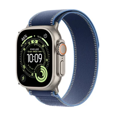 Apple Watch Ultra 3 (GPS + Celular) 49mm Titanio Natural + Correa Trail Azul / Azul Brillante - Talla M/L