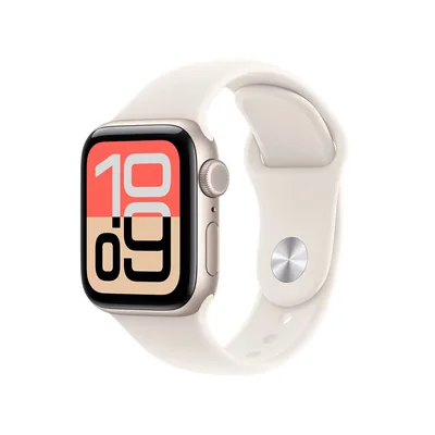 Apple Watch SE 3 (GPS + Celular) 40mm Aluminio Blanco Estelar + Correa Deportiva Blanco Estelar - Talla M/L
