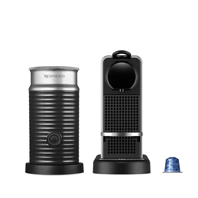Nespresso, Cafetera Citiz Platinum con Aeroccino 3, incluye 20 cápsulas de regalo