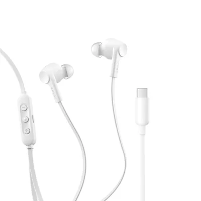 Audifonos Alambricos Tipo Usb-C Con Cancelacion De Ruido En Blanco