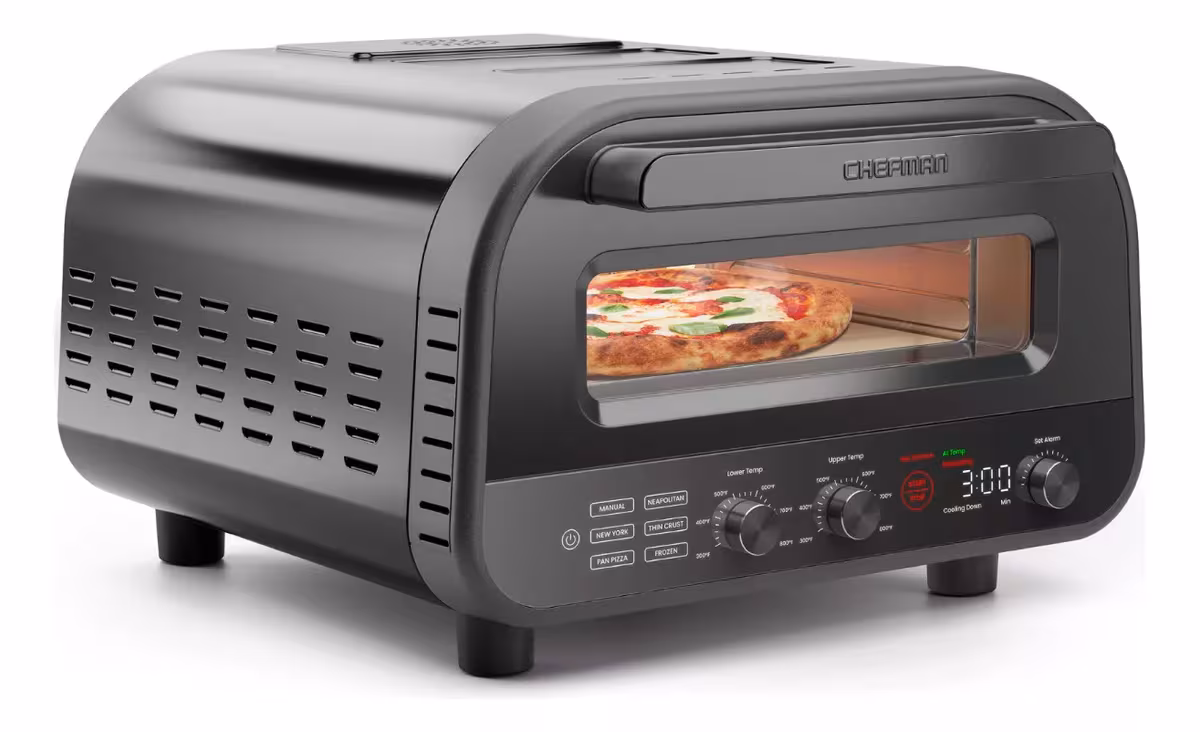 Horno Eléctrico Chefman Negro para Pizza