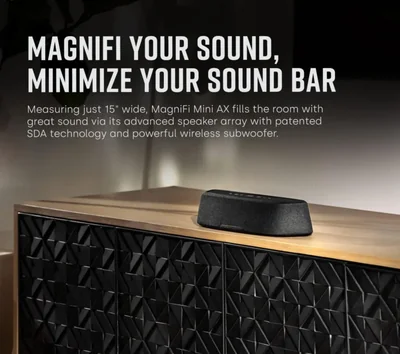 Barra de sonido Polk MagniFi Mini AX con subwoofer inalámbrico negra