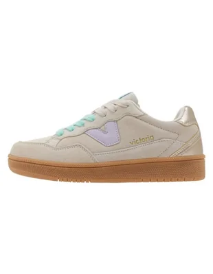 Tenis Casual Victoria Montero V color Beige/Rosa para Mujer