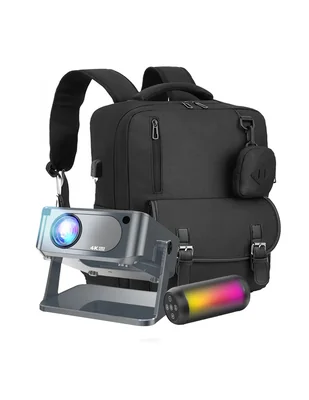 Combo Petukita Box: Proyector 4K Soporte + Mochila + Bocina Bluetooth A1H