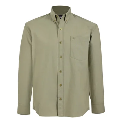 Camisa Casual Relaxed Fit Cavalatti Verde Manga Corta para Hombre