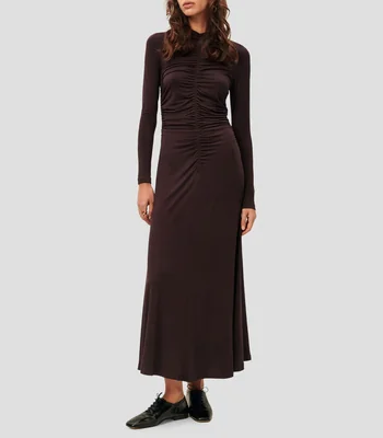 Vestido largo manga larga liso Mujer