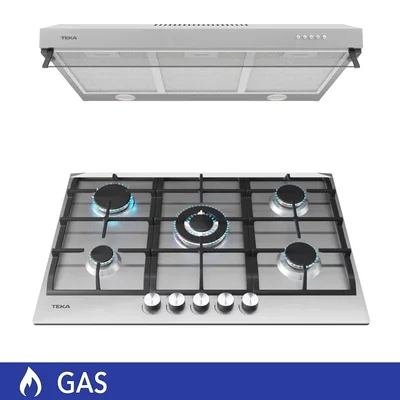 Teka Combo Campana de Pared 75 cm y Parrilla de Gas 5 Quemadores 75 cm