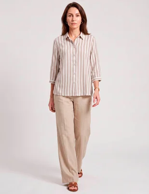 Blusa camisera manga 3/4 para mujer