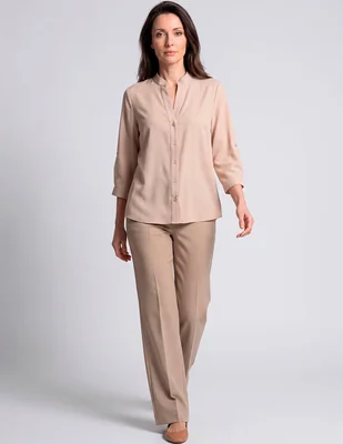 Blusa camisera manga 3/4 para mujer