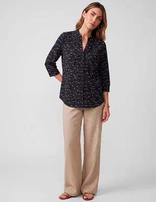 Blusa camisera manga 3/4 para mujer
