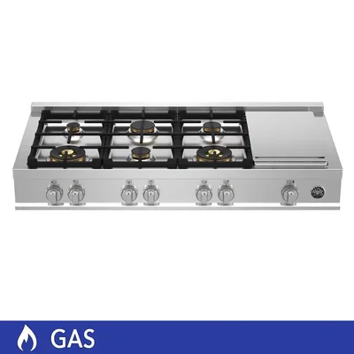 Bertazzoni Parrilla de Gas 48" 6 Quemadores y Plancha