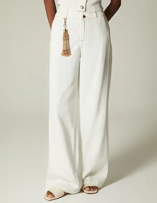 Jeans relaxed amplio corte cintura para mujer