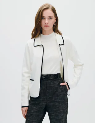 Suéter cuello camisero para mujer