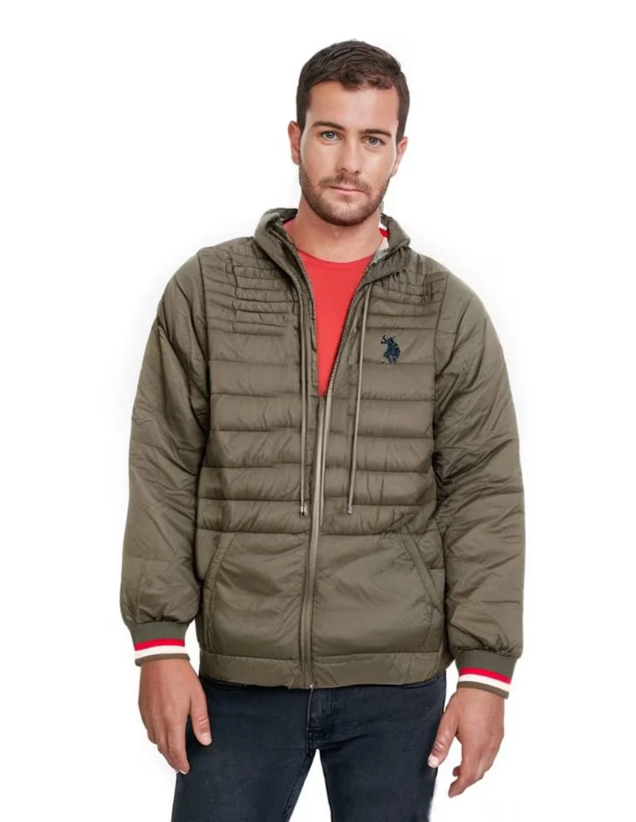 Chamarra casual con capucha para hombre