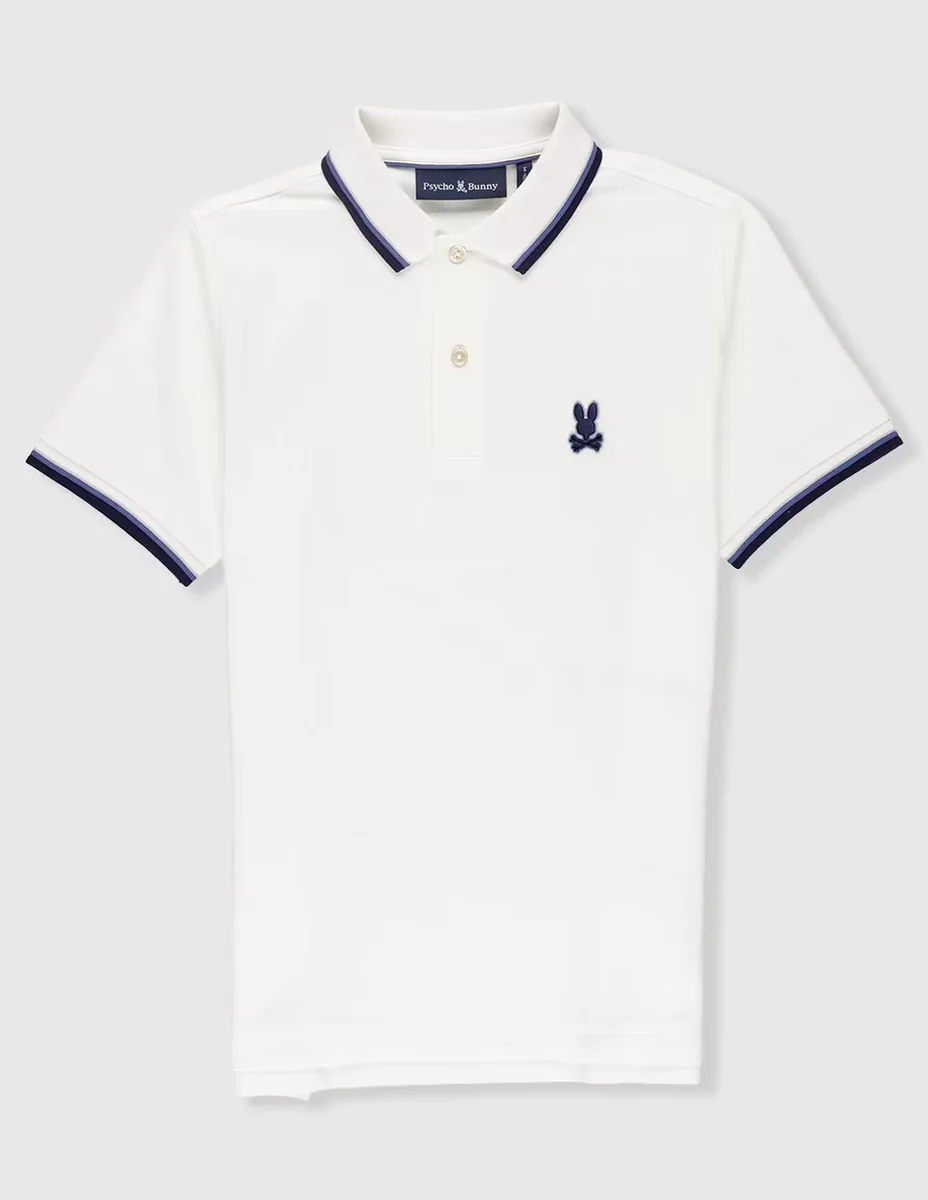 Playera tipo polo de algodón pima para niño
