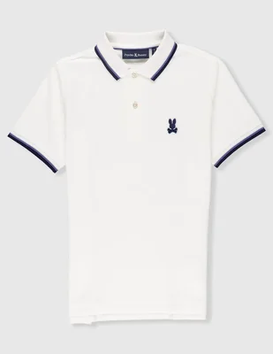 Playera tipo polo de algodón pima para niño