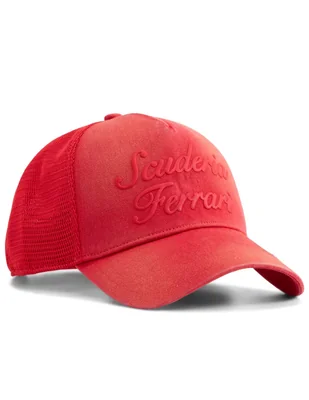 Gorra con visera curva casual ferrari lifestyle trucker para hombre