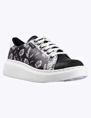 Tenis Black and White Flores para mujer