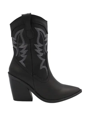 Bota cowboy arriba del tobillo para mujer