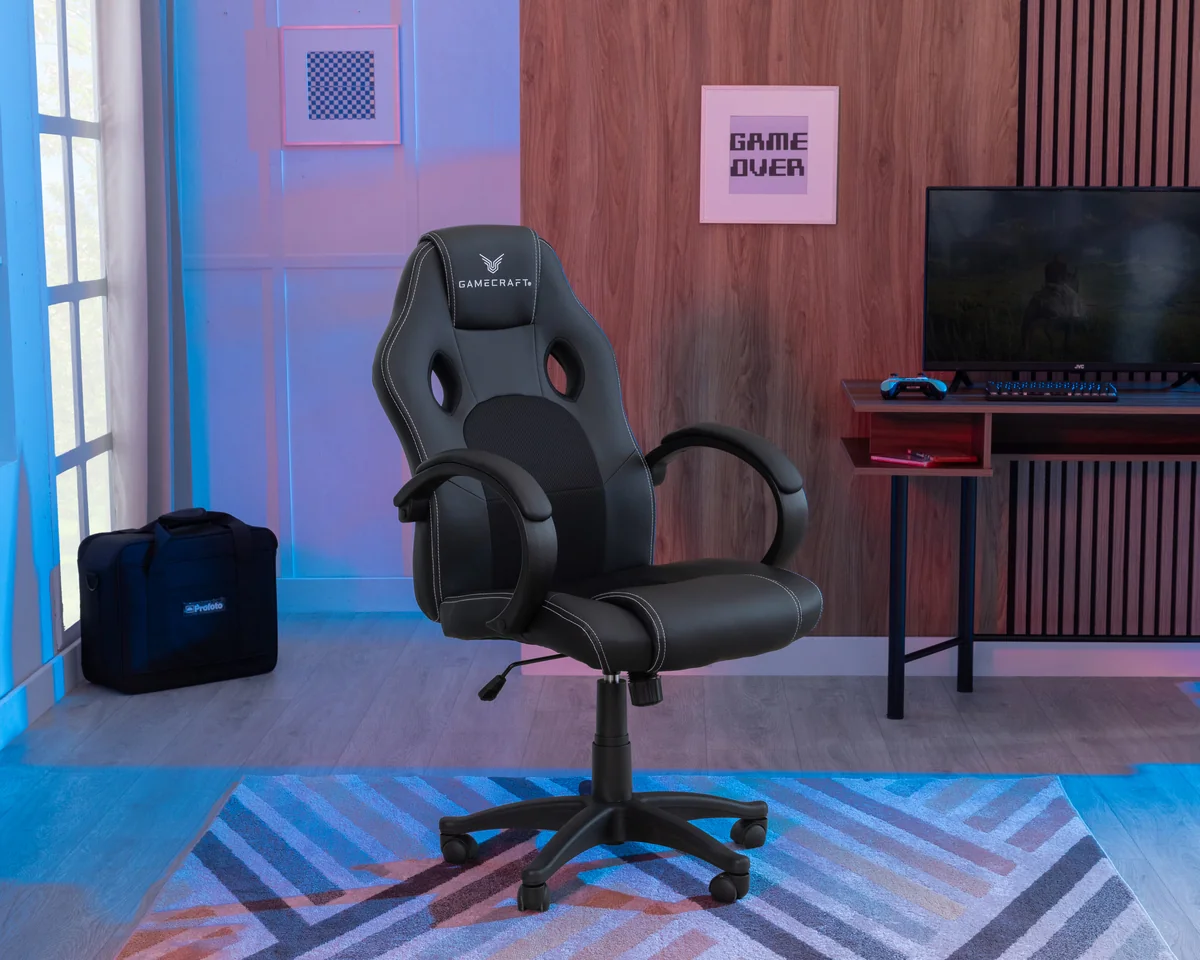 Silla Gamer Gamecraft Spark Ergonómica Negra