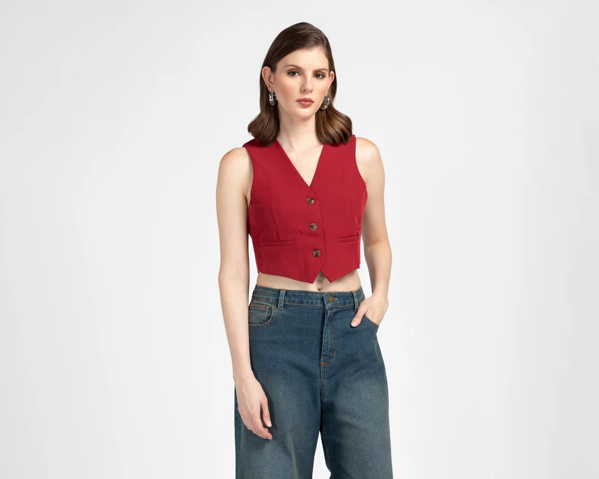 Chaleco Formal con Botones Sahara para Mujer