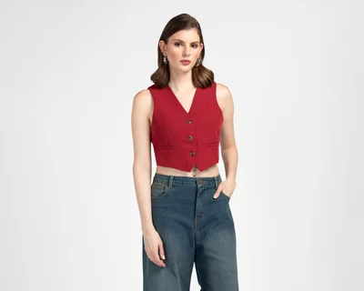 Chaleco Formal con Botones Sahara para Mujer