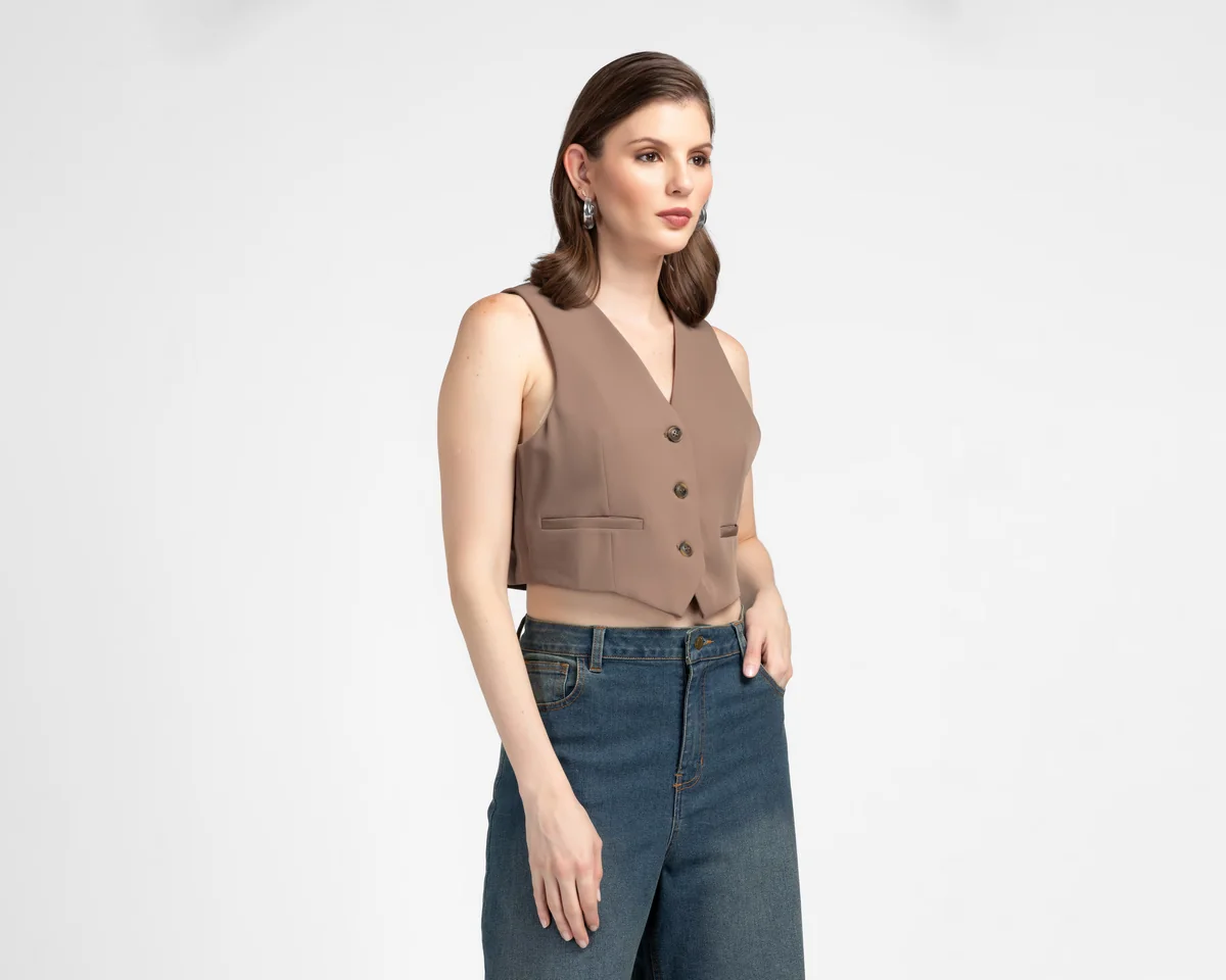 Chaleco Formal con Botones Sahara para Mujer