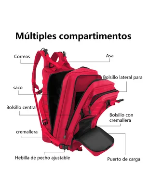 Combo Petukita Box Mochila Táctica 45 L + Bocina Bluetooth + Reloj Inteligente