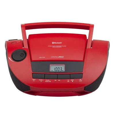 Caja de CD portátil HANNLOMAX HX-328CD con radio AM/FM, Bluetooth