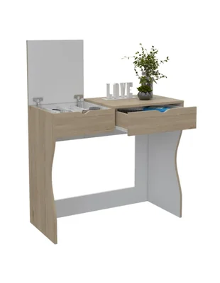 Tocador Excelsior Perlak Beige y Blanco Moderno