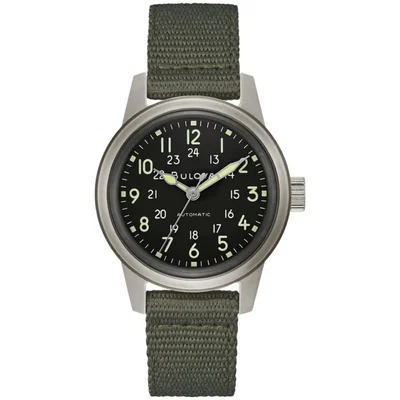 Reloj Bulova Military Heritage Automático para Hombre con Correa NATO Verde