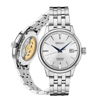 Reloj SEIKO SRPB77 Presage Cocktail Time para hombre con esfera plateada