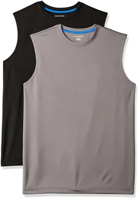 Camisetas sin mangas Amazon Essentials para gimnasio con tecnología que absorbe la humedad
